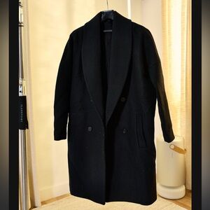 Allsaints black wool coat